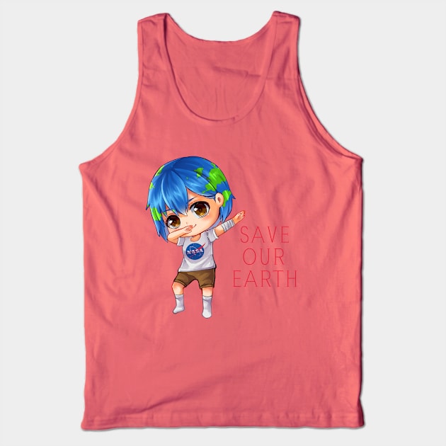 Earth Chan save our earth dabbing Tank Top by tessacreativeart